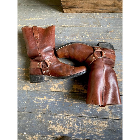 Brown leather boots, mens boots, harness boots - Picture 7 of 10
